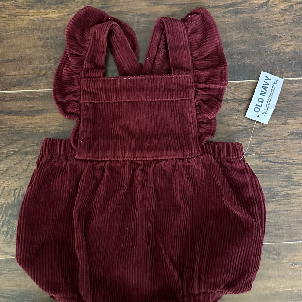 Old Navy Maroon Corduroy Kids Romper
